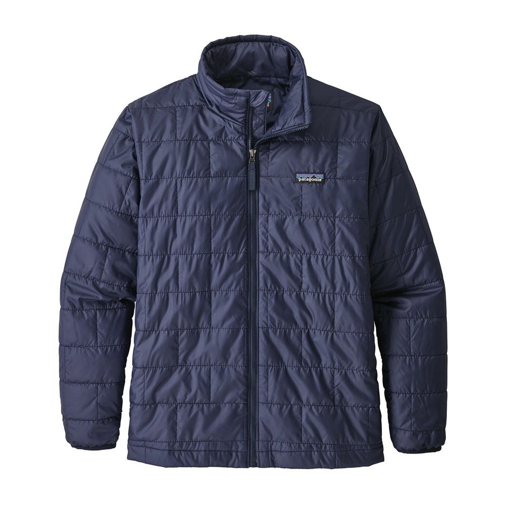 Patagonia Kids Nano Puff Navy Brick Quilt Insulated Lightweight spring Jacket 12